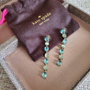 Kate Spade Blue and Cream Drop Earrings